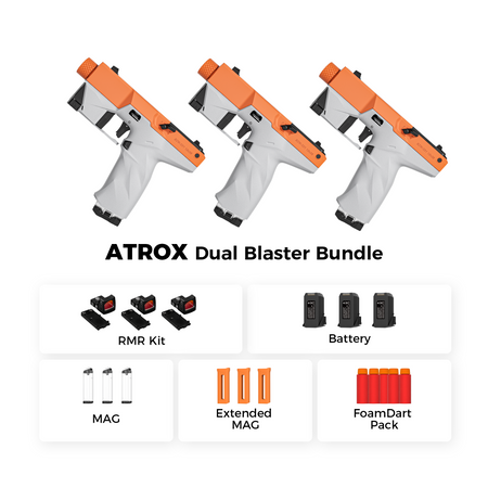 ATROX 3-Player Recreational Foam Dart Blaster Bundle